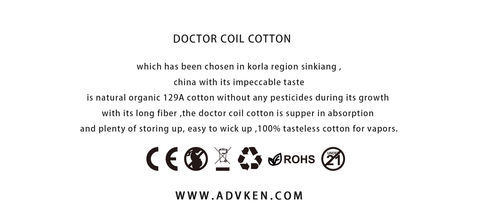 Advken 100% tasteless cotton